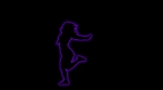 Colorful Glowing Neon Dancing Party Girl Silhouette