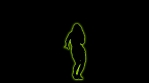 Colorful Glowing Neon Dancing Party Girl Silhouette