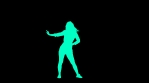 Colorful Dancing Disco Club Girl Silhouette