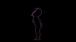 Colorful Glowing Neon Dancing Party Girl Silhouette