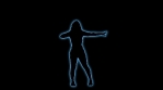 Colorful Glowing Neon Dancing Party Girl Silhouette