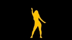 Colorful Dancing Disco Club Girl Silhouette