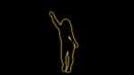 Colorful Glowing Neon Dancing Party Girl Silhouette