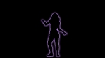 Colorful Glowing Neon Dancing Party Girl Silhouette