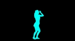 Colorful Dancing Disco Club Girl Silhouette