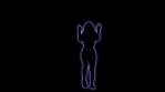 Colorful Glowing Neon Dancing Party Girl Silhouette