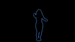 Colorful Glowing Neon Dancing Party Girl Silhouette