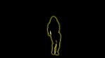 Colorful Glowing Neon Dancing Party Girl Silhouette