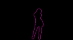 Colorful Glowing Neon Dancing Party Girl Silhouette