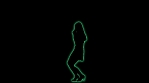 Colorful Glowing Neon Dancing Party Girl Silhouette