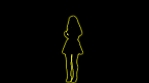 Colorful Glowing Neon Dancing Party Girl Silhouette