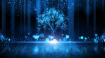 Tree with Blue Particles