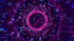 Space. Black hole with magic blue and pink particulars and waves