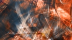 Orange and Black Chaotic Movement of Abstract Shapes