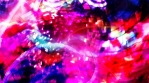 Wavy Rotating Geometric Particles with Vivid Magenta Colors