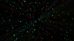 confetti shower 4k green red blue and yellow with glow and volumetric flash lights