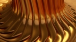 Abstract Shiny Gold Metal Wave Folds Twisting Back and Forth Reflects