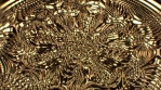 Liquid Gold Waves on Abstract Shiny Metallic Fluid Surface Flow