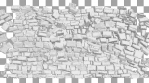 Wall explosion, destruction. 3D animation. Stonewall collapse.