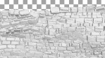 Wall explosion, destruction. 3D animation. Stonewall collapse.