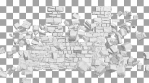 Wall explosion, destruction. 3D animation. Stonewall collapse.