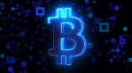 neon bitcoin symbol