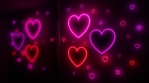 Abstract Neon Heart Love Shapes Flashing Glow Light Illuminated Room