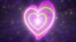 Spinning Neon Love Heart Shapes Glow and Abstract Romantic Valentine