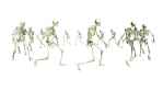 Skeleton marching in a circle.