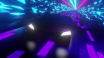 Retro red sports car tunnel neon 3d.mov