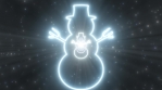 Snowman Shape Ice Cold Winter Christmas Holiday Neon Lights Tunnel 3D