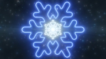 Winter Snowflake Shape Icy Cold Christmas Holiday Neon Lights Tunnel