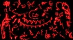 elegant HALLOWEEN BACKGROUND SHILOUTTE glowing line path RED  thin DECORATIVE OFFSET