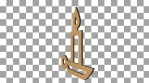 Golden 3D Christmas Loop Icon - Candle