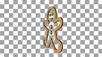 Golden 3D Christmas Loop Icon - Gingerbread