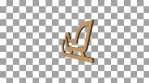 Golden 3D Christmas Loop Icon - Sleigh