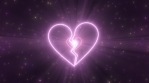 Broken Heart Sign Valentines Day Breakup Concept Neon Lights Tunnel