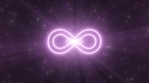 Infinity Symbol Sign Shape Moving Bright Neon Lights Tunnel Forever