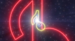 Music Note Musical Eighth Note Quaver Shape Glow Neon Lights Tunnel