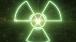 Radioactive Symbol Radiation Warning Sign Glowing Neon Lights Tunnel