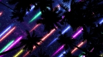 Bottom View 6 of Night Sky with Laser Rays through Palm Trees