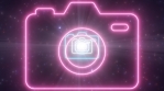 Photo Camera Symbol Shape Outline Bright Glow Neon Lights Tunnel Hall.mov