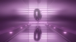 Spinning Metallic Heart in Pink Glowing Neon Futuristic Mirror Room.mov