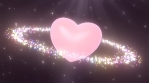 Pink Heart Planet with Mini Love Ring Satellites Orbit in Space Stars