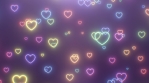 Simple Falling Neon Glow Hearts Rainbow Electric Fluorescent Lights