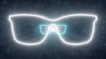 Sunglasses Shades Shape Outline Glowing Neon Lights Tunnel Portal