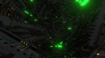 Sci-fi computer tunnel green 3d seamless loop