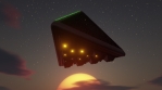 Pyramid UFO jets hover sun stars 3d seamless loop