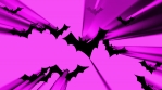 bunch of Halloween Animation Bat flying around with volumetric flashes and colorful eyes  background