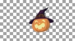 funny cartoon pumpkin Animation flying around alpha channel